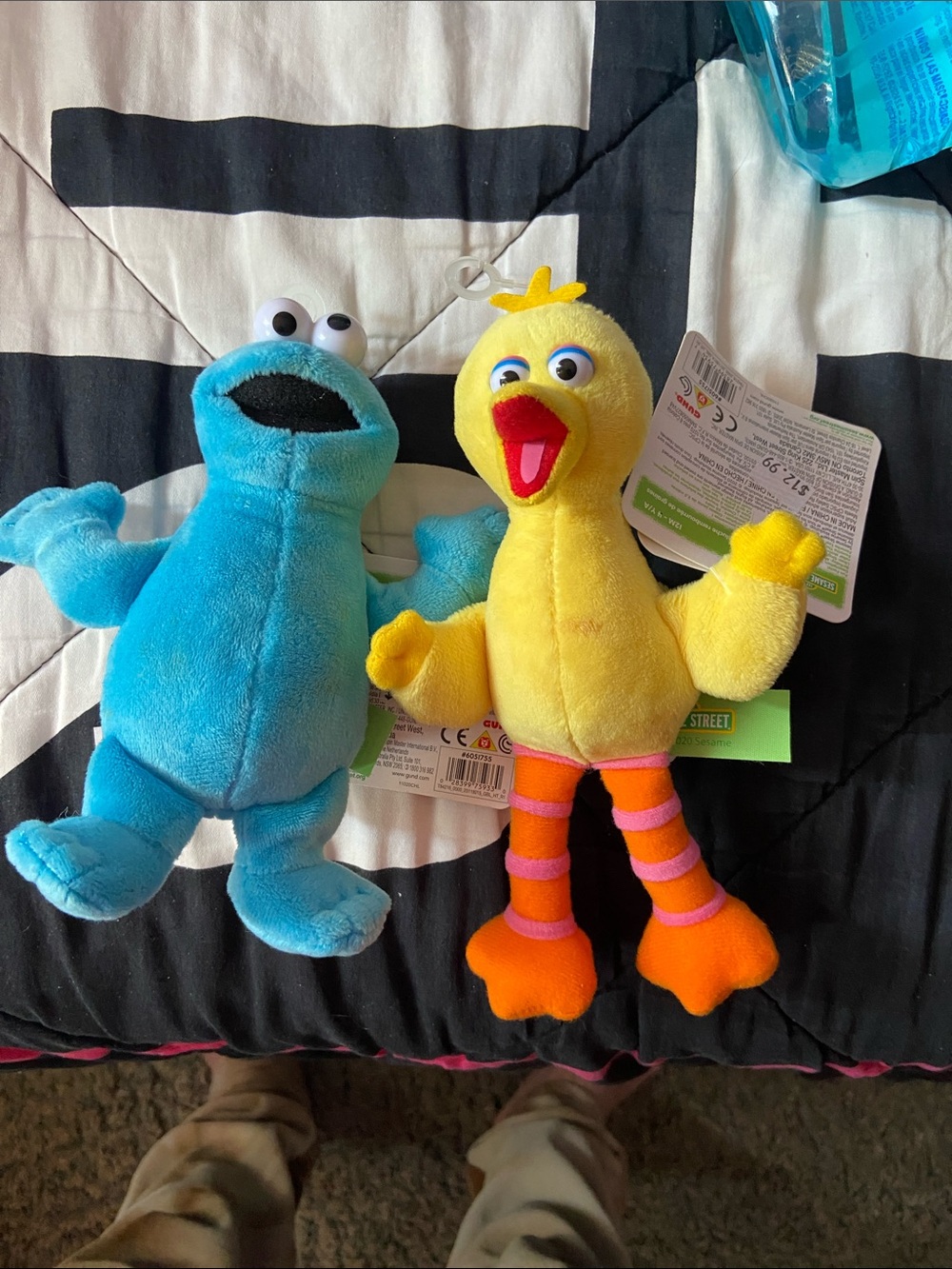 Sesame Street Blue Cookie Monster & Yellow Big Bird Plush Duo